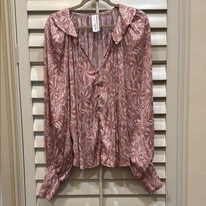 Anthropologie Silky Floral Blouse